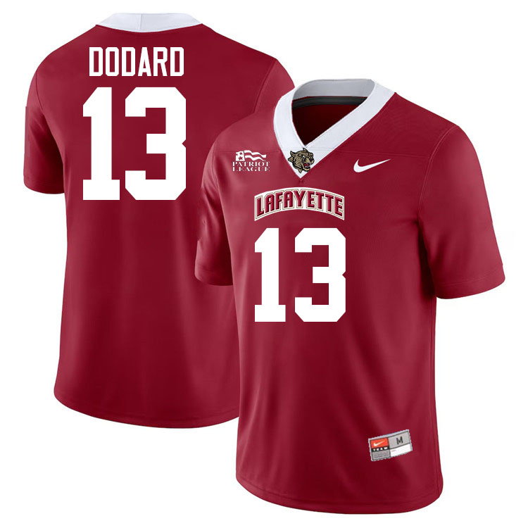 Lafayette Leopards #13 Kevin Dodard College Football Jerseys,Uniforms-Red